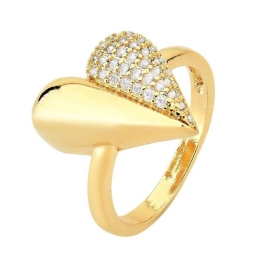 ANEL CORAÇAO MEIO CRAVEJADO