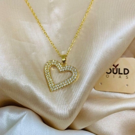 COLAR CORAÇAO CRAVEJADO VAZADO