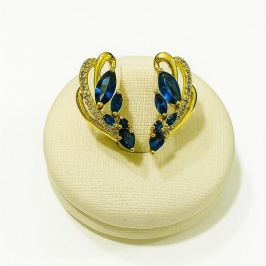 BRINCO ARETES PEDRA AZUL