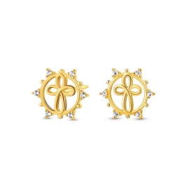 BRINCO CRUZ VAZADA COM ZIRCONIA