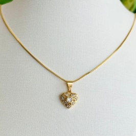 COLAR CORAÇAO CRAVEJADO ZIRCONIA P