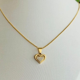 COLAR CORAÇAO MEIO CRAVEJADO