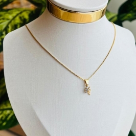 COLAR MEIO LAÇO C ZIRCONIA