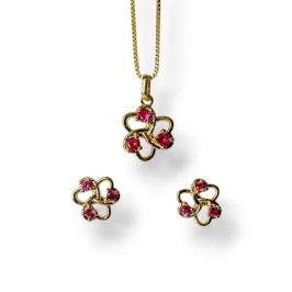 CONJUNTO FLOR ROSA