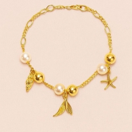 PULSEIRA BOLA PEROLA CONCHA ESTRELA RABO SERIA