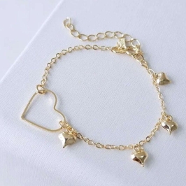 PULSEIRA CORAÇAO LISO E VAZADO