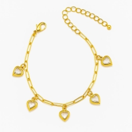 PULSEIRA PINGENTE CORAÇAO CRISTAL CARTIER