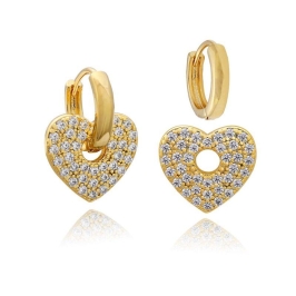 ARGOLA CORAÇAO CRAVEJADO