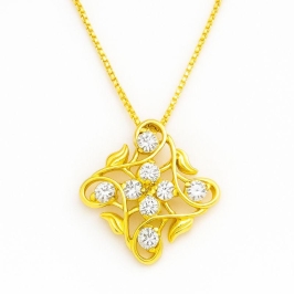 COLAR FLOR C/ FOLHAS