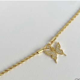 PULSEIRA BORBOLETA CRAVEJADA CORRENTE BAIANA