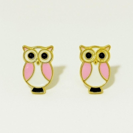 BRINCO CORUJA ROSA INFANTIL