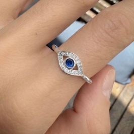 ANEL OLHO GREGO CRAVEJADO REGULAVEL