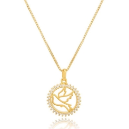 COLAR ESPIRITO SANTO REDONDO CRAVEJADO