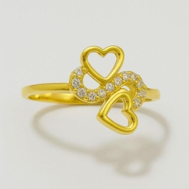 ANEL 2 CORAÇÃO COM ZIRCONIA