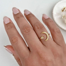 ANEL LUA E ESTRELA CRAVEJADA