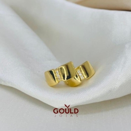 ARGOLA LISA C/ 1 FILEIRA  DE ZIRCONIA