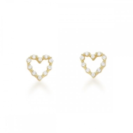 BRINCO CORAÇAO VAZADO C/ ZIRCONIA