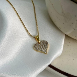 COLAR CORAÇAO CRAVEJADO