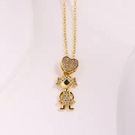 COLAR MENINA C/ CORAÇAO CRAVEJADA