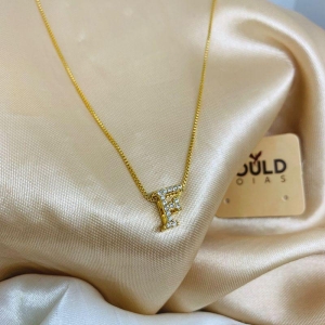 COLAR LETRA F CRAVEJADA