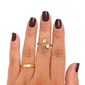 ANEL 2 CORAÇÕES ZIRCONIA