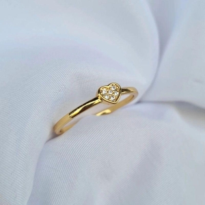 ANEL CORAÇÃO CRAVEJADO P