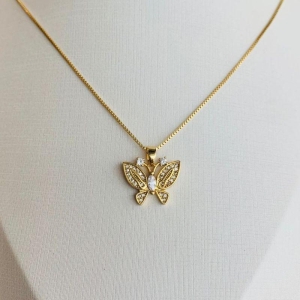 COLAR BORBOLETA CRAVEJADO