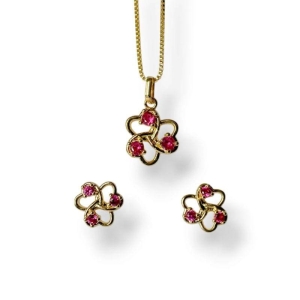 CONJUNTO FLOR ROSA