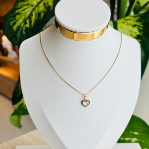 COLAR CORAÇÃO COLORIDO