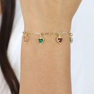 PULSEIRA PINGENTE CORAÇAO COLORIDO CARTIER