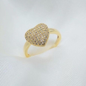 ANEL CORAÇAO CRAVEJADO