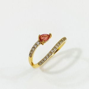 ANEL GOTA ROSA TORCIDO CRAVEJADO