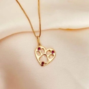 COLAR CORAÇAO PATINHA ROSA