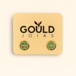 BRINCO PLAQUINHA C/ TREVO VERDE INFANTIL