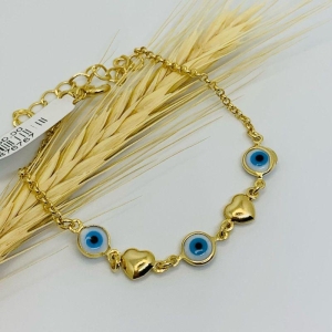 PULSEIRA OLHO GREGO  COM CORAÇÃO