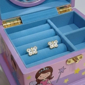 BRINCO BORBOLETA BRANCA INFANTIL