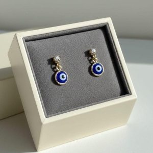 BRINCO OLHO GREGO AZUL ESCURO