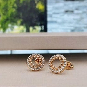 BRINCO REDONDO VAZADO E CRAVEJADO