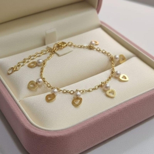 PULSEIRA CORAÇAO VAZADO PEROLA PP