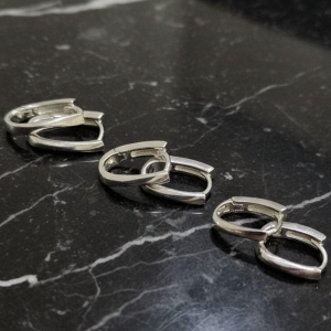 TRIO DE ARGOLA OVAL PRATA