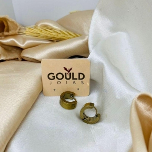 ARGOLA GROSSA DOURADA AÇO