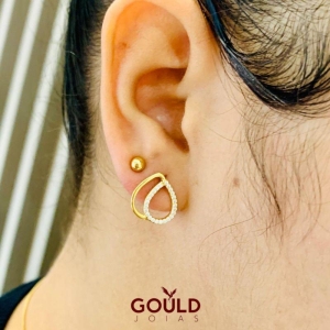 BRINCO 2 GOTA VAZADA COM ZIRCONIA