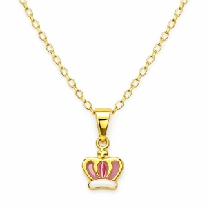 COLAR INFANTIL COROA ROSA RESINA