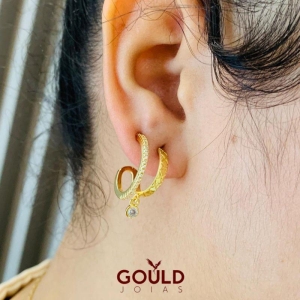 MEIA ARGOLA 2 FILEIRAS C PINGENTE