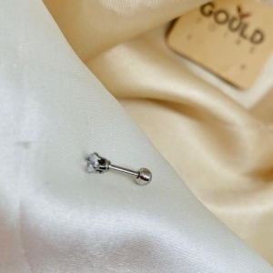 PIERCING AÇO RETO COM ZIRCONIA