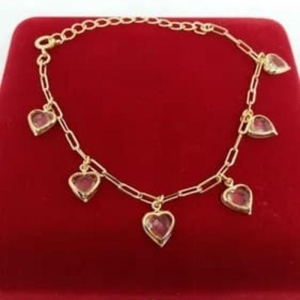 PULSEIRA PINGENTE CORAÇAO CRISTAL CARTIER