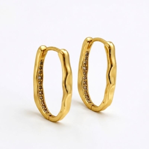 ARGOLA ORGANICA COM ZIRCONIA