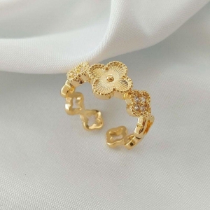 ANEL TREVO COM ZIRCONIA REGULAVÉL