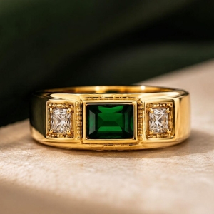 ANEL MASCULINO PEDRA VERDE