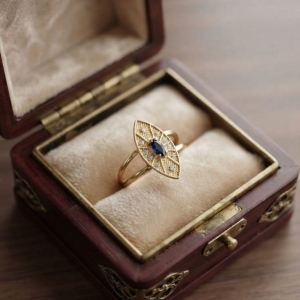 ANEL MARQUISE PEDRA AZUL P